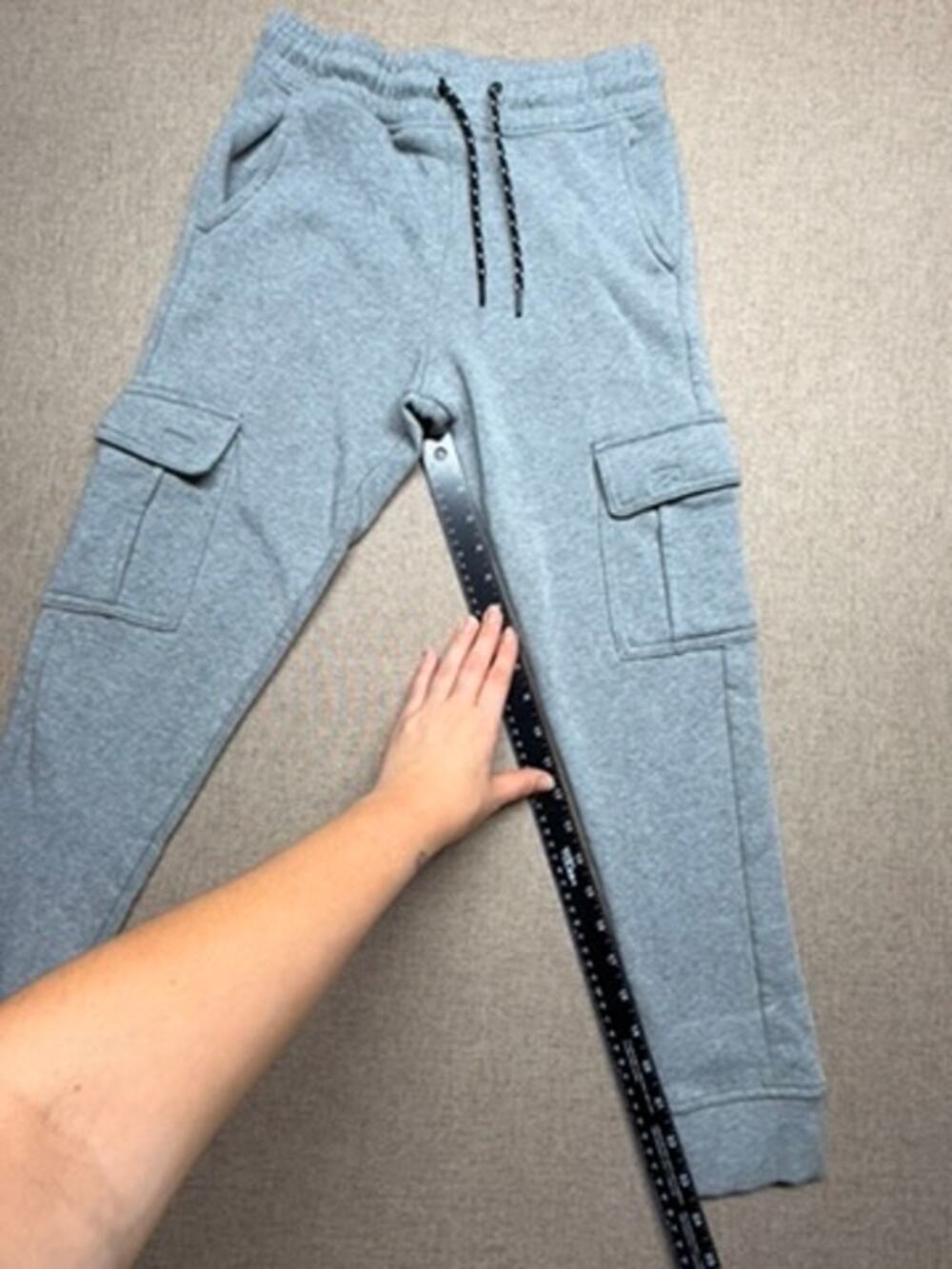 Hype Boys Small Gray Cargo Jogger Sweatpants Fleece Streetwear